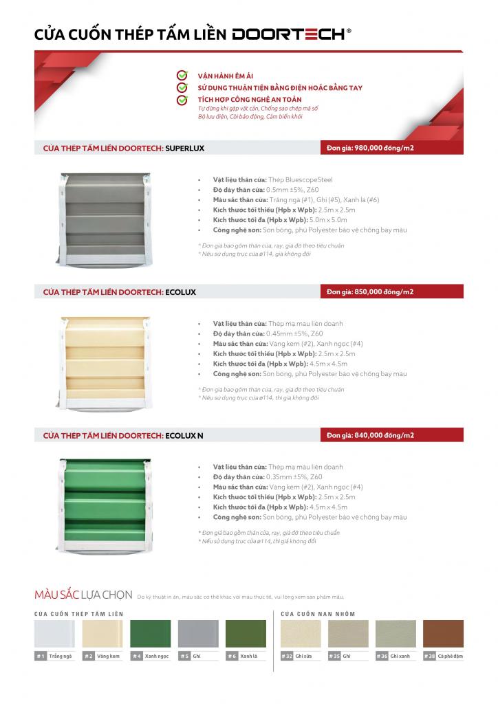 Cửa cuốn tấm liền Doortech 